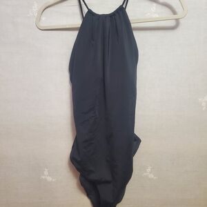 Andie Elegant High Neck Black Onepiece Swimwear Size M